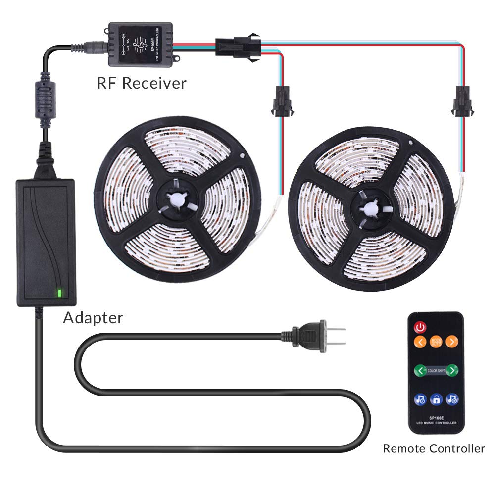 Color Changing Led Flexible Strip Light With Wireless Remote | Shelly Lighting